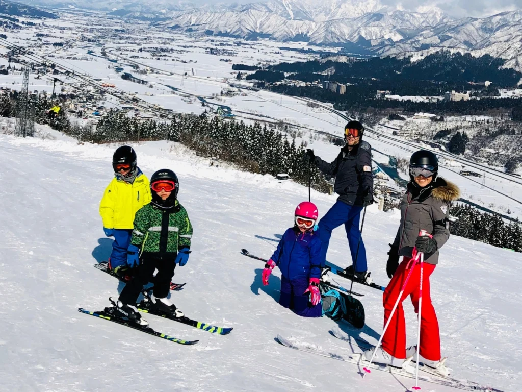 Carmen Roberts and family skiing in Yuzawa, Japan