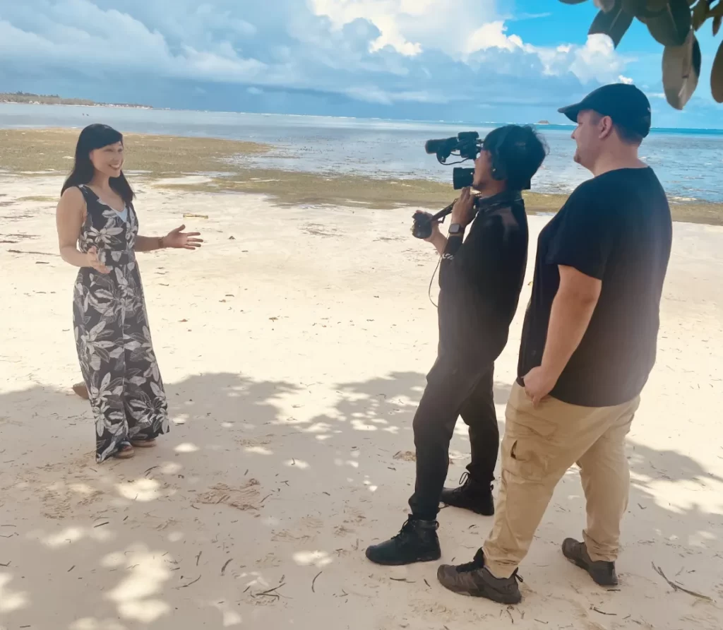 Filming on location in Siargao Island in the Philippines for the BB Travle Show