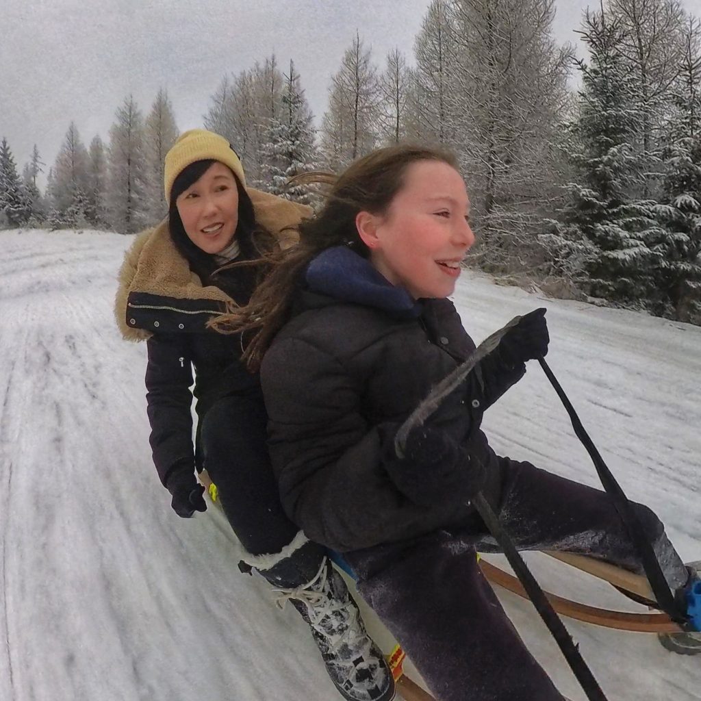 Sledding at Hrebienok, Slovakia